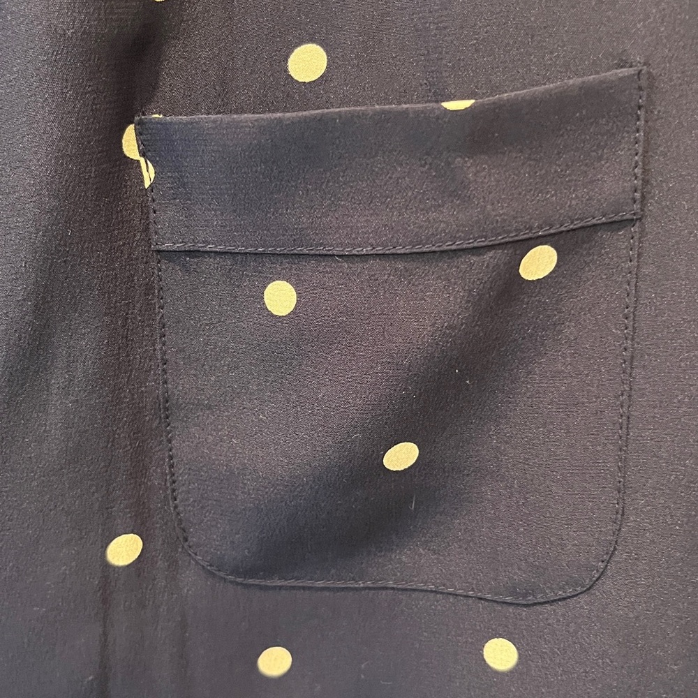 Polka Dot Navy Women's Silk Blouse by Sézane - Picture 2 of 6